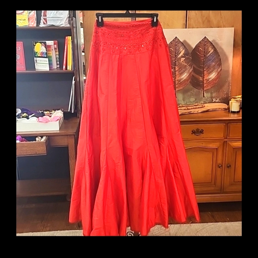 FP One Red full length skirt